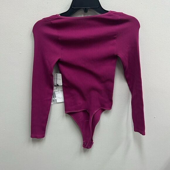 Free People Meg Seamless V-Neck Long-Sleeve Bodysuit XS/S - Picture 3 of 5